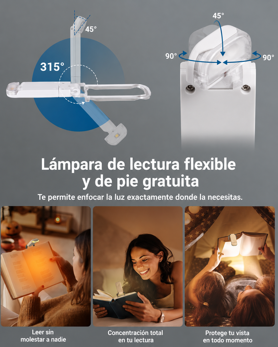 Luz portátil para lectura nocturna